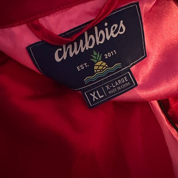 Chubbies Satin Dreamboat Pajama Short Sleeve Shirt Red Pink XL - Picture 4 of 6